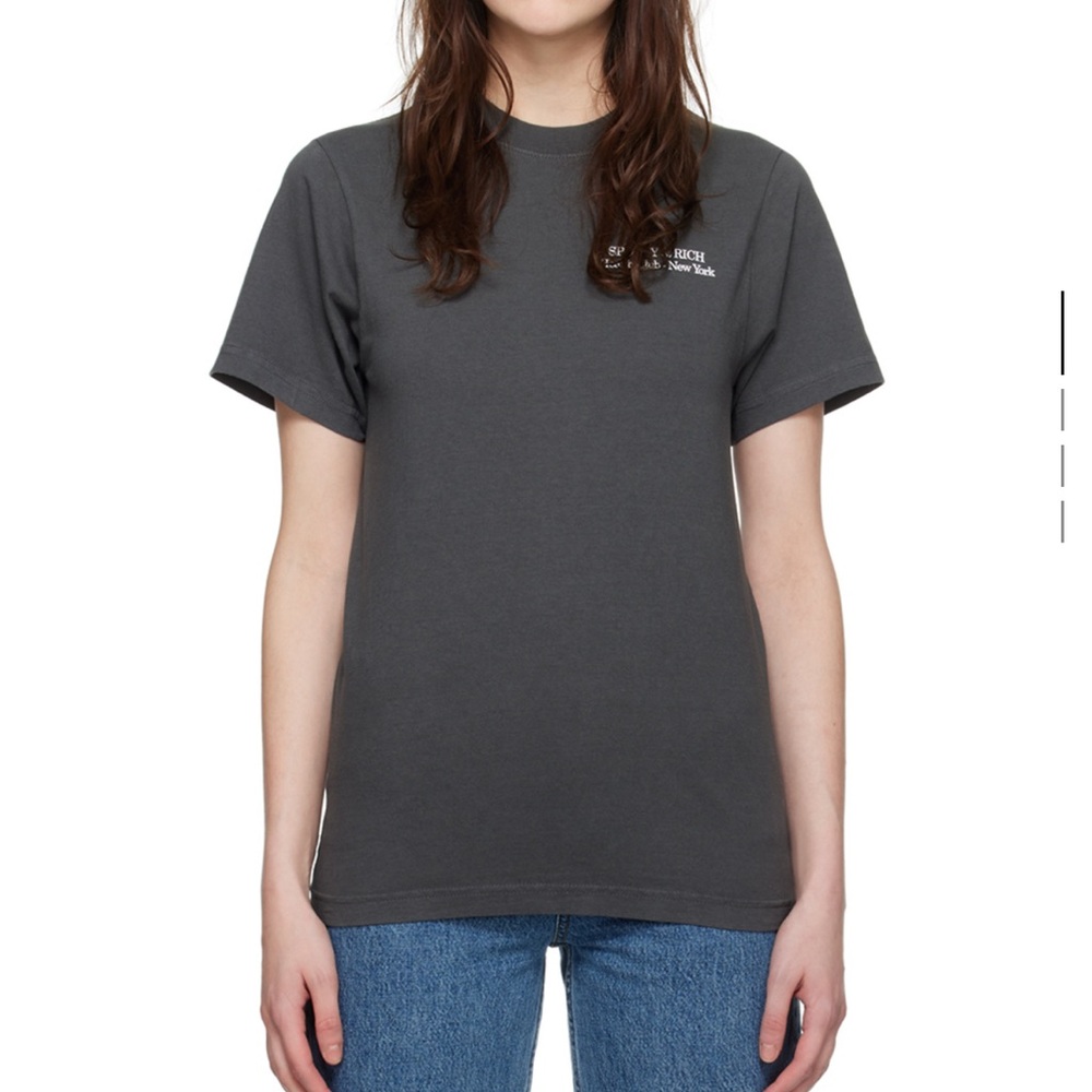Sporty & rich 
Size XS
Dark gray 
Drink more water tshirt